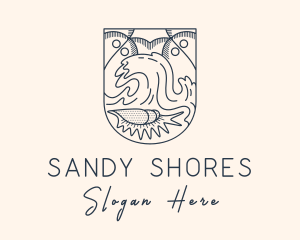 Seashell Beach Wave logo design