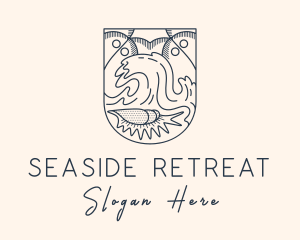 Seashell Beach Wave logo design