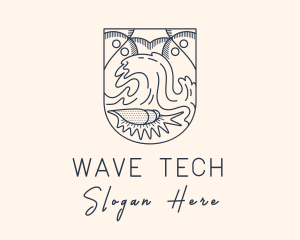 Seashell Beach Wave logo design