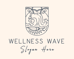 Seashell Beach Wave logo design