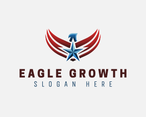 Patriotic Eagle Flag logo design