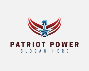 Patriotic Eagle Flag logo design