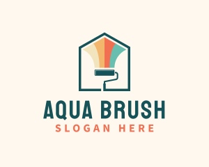 Roller Brush Home Painting logo design