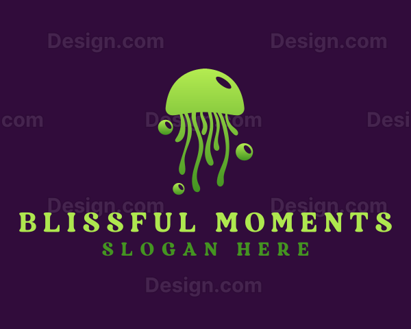 Bubble Marine Jellyfish Logo