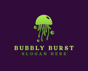 Bubble Marine Jellyfish logo design