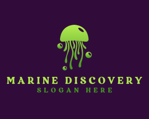 Bubble Marine Jellyfish logo design