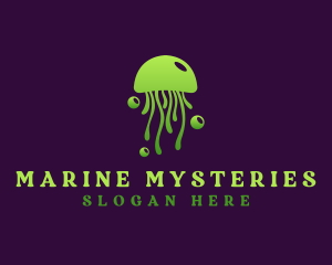 Bubble Marine Jellyfish logo design