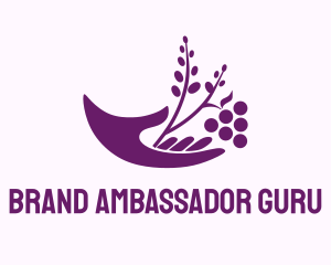 Hand Grape Plant  logo design