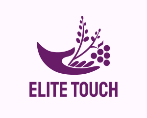 Hand Grape Plant  logo design