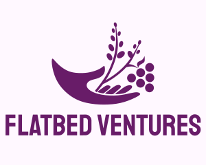 Hand Grape Plant  logo design