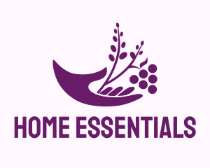 Hand Grape Plant  logo design