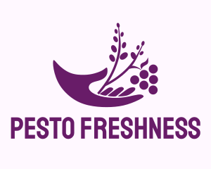 Hand Grape Plant  logo design