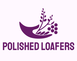 Hand Grape Plant  logo design