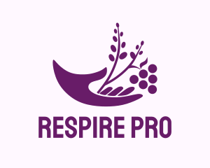 Hand Grape Plant  logo design