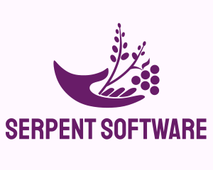 Hand Grape Plant  logo design