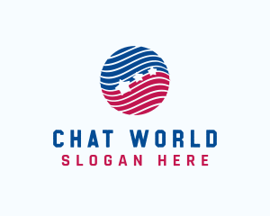 Patriotic American Globe logo design