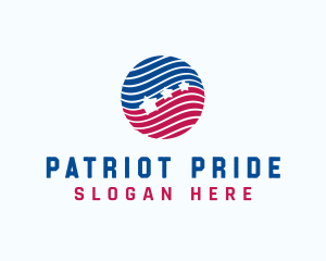 Patriotic American Globe logo design