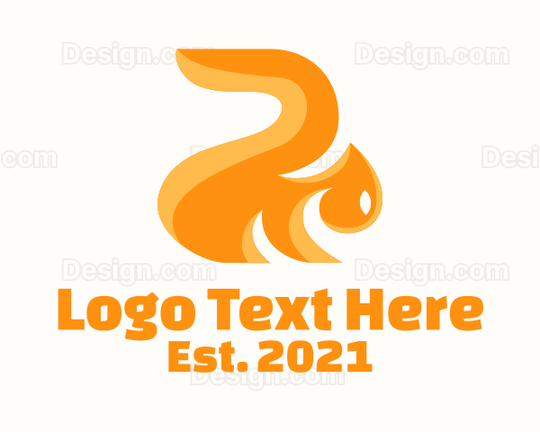 Orange Silhouette Squirrel Logo