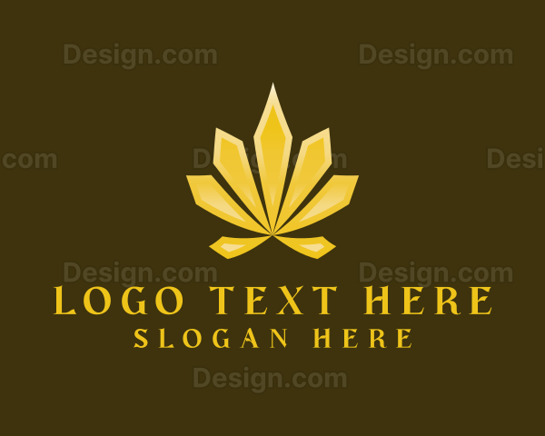 Golden Cannabis Weed Logo