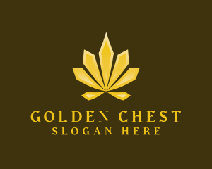 Golden Cannabis Weed logo design