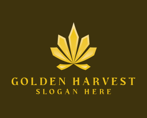 Golden Cannabis Weed logo design