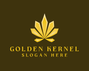 Golden Cannabis Weed logo design