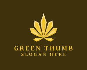 Golden Cannabis Weed logo design