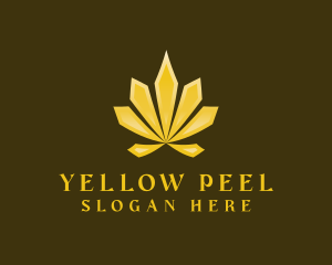 Golden Cannabis Weed logo design