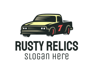 Pickup Truck Race Car logo design