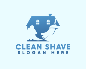 House Broom Cleaning logo design