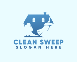 House Broom Cleaning logo design