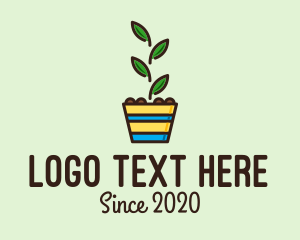 Colorful Plant Pot  logo design