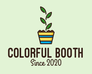 Colorful Plant Pot  logo design