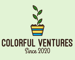 Colorful Plant Pot  logo design