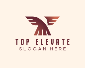 Eagle Wing Letter T logo design