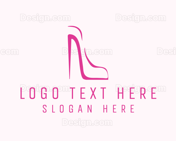 Minimalist Pink Stiletto Logo