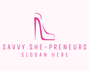 Minimalist Pink Stiletto  logo design