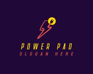 Lightning Power Plug logo design