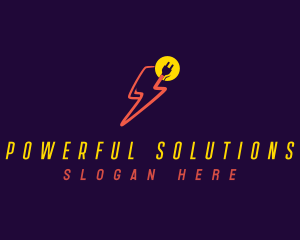 Lightning Power Plug logo design