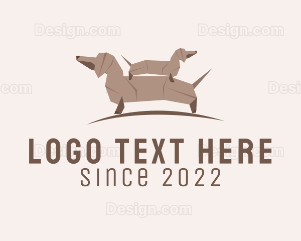 Dachshund Paper Origami Logo