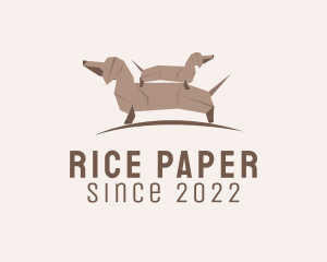 Dachshund Paper Origami  logo design