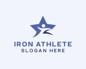 Athlete Star Runner logo design