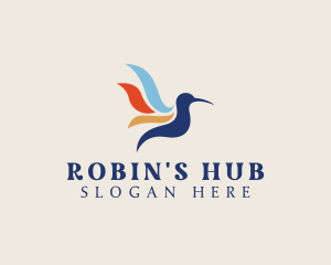 Flying Hummingbird Feathers logo