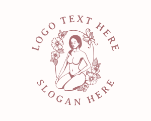 Floral Naked Woman  logo