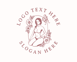 Floral Naked Woman  Logo