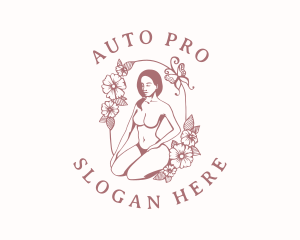 Floral Naked Woman  logo