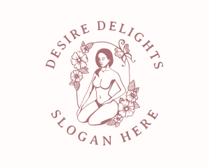 Floral Naked Woman  logo