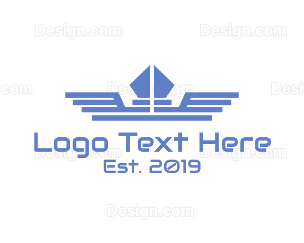 Futuristic Blue Crown Logo