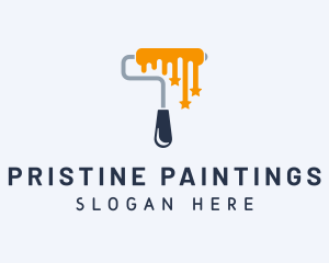 Paint Roller Stars logo design