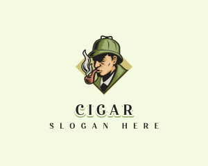 Detective Hat Cigarette logo design